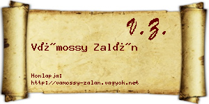 Vámossy Zalán névjegykártya